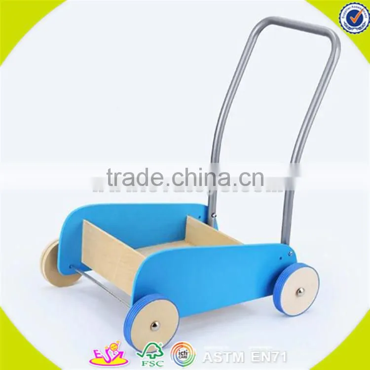 Wholesale children learning walk wooden baby stroller top quality wooden baby stroller W08J002