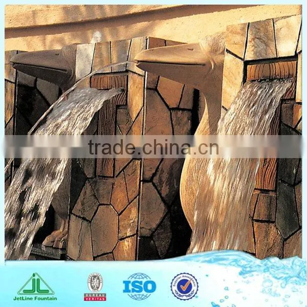 Glass water wall fountain, with digital logo or light