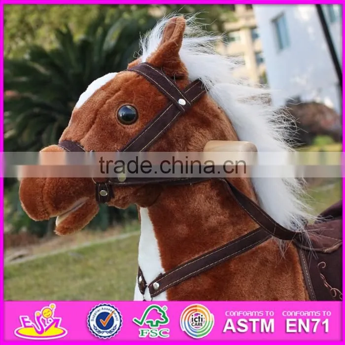 Hot sale funny wooden rocking horse best kids' wooden rocking horse toy, cheap wooden rocking horse W16D066