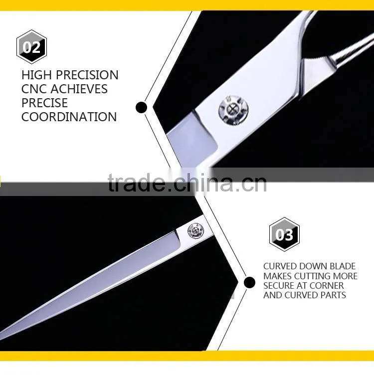 CA-75J 7.5inch downward curved double finger rest dog grooming scissors