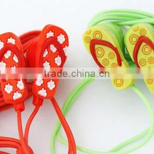 Zipper earphone slippers Earphone 3.5MM BASS MP4 MP3 Headphone earphone