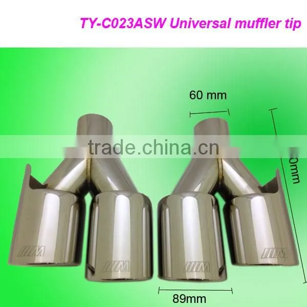 high quality auto part stainless steel 304 universal double exhaust tip