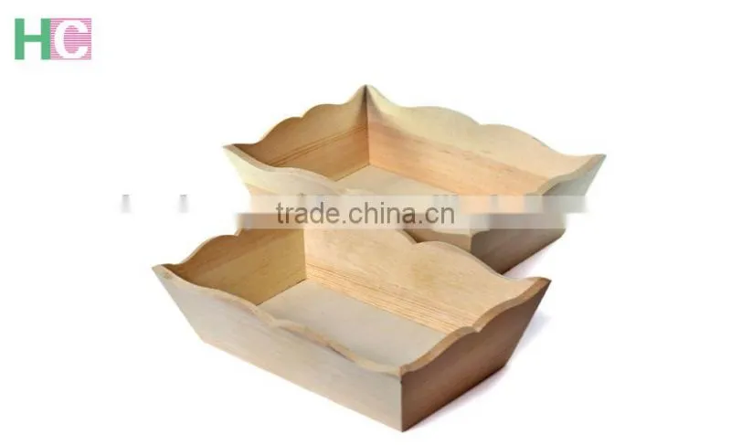 Cheap natural color food serving storage wooden trays