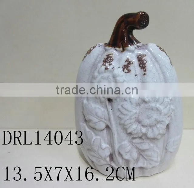 holloween flower pattern on ceramic pumpkin festive decorations