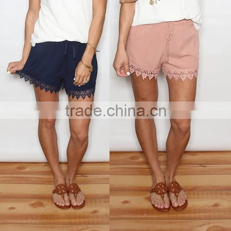 Lace Crochet Detail Shorts Extender For Summer