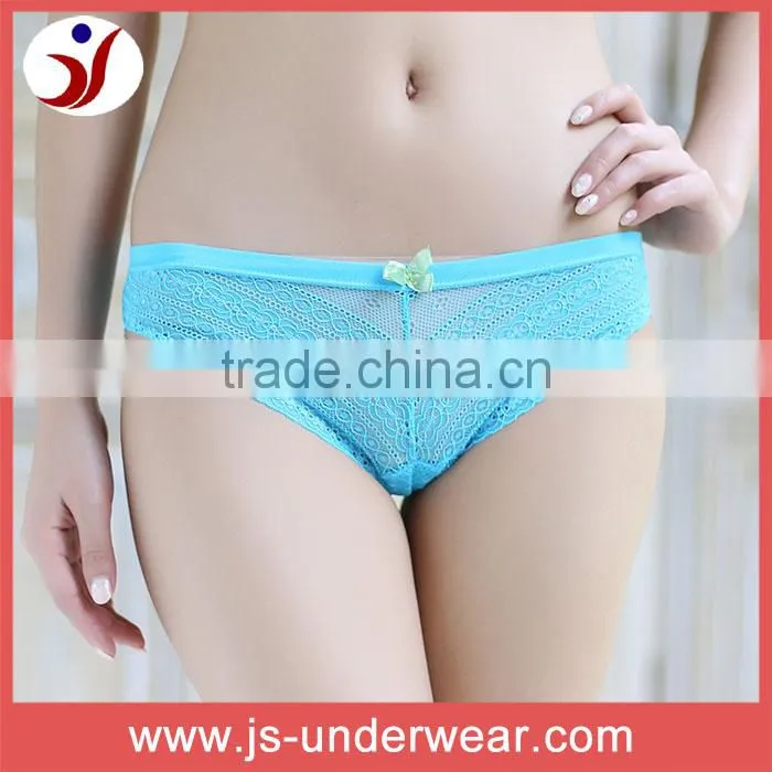 Fashion sexi Ladies blue color sheer sexy french lace panties