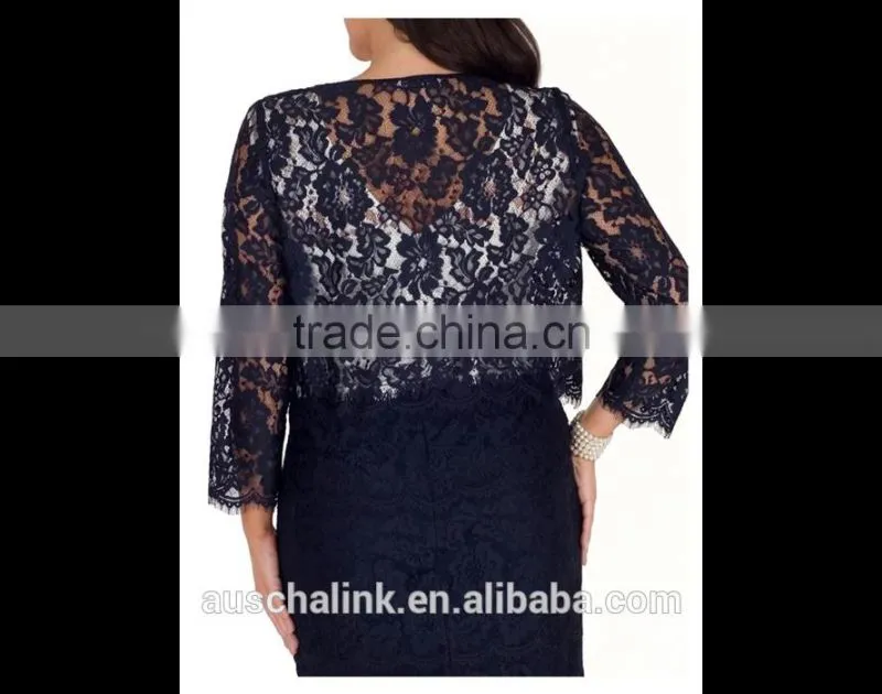 best selling women spring fashion blue lace jacket OEM service