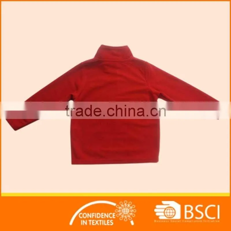 Spring And Autumn Plain Red Cartoon Polar Fleece Kids Jackets