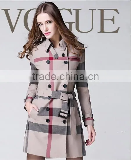check fashion design winter women coat