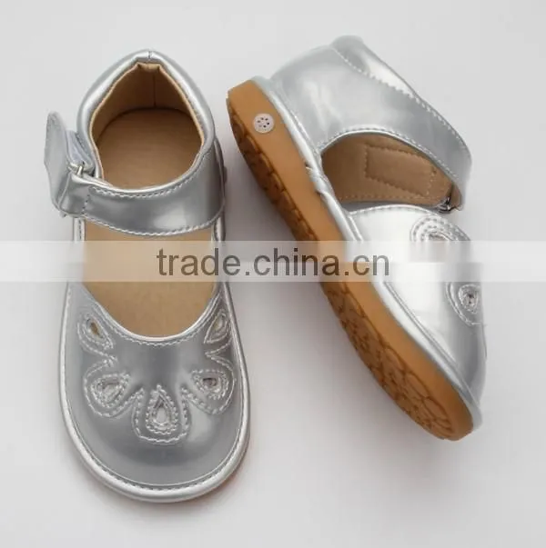 Colorful pu leather rubber sole child shoes
