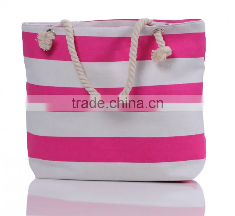 New arrival personalized Monogrammed Striped fashionable Canvas Beach Tote Bag