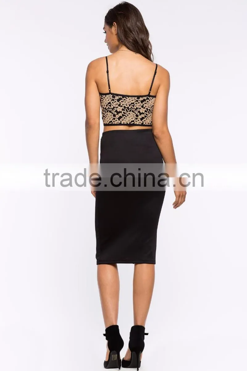 Elasticized waist bodycon fit pencil skirt ladies office skirt wholesale