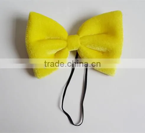 factory sale green color comb plush material funny bow tie for party