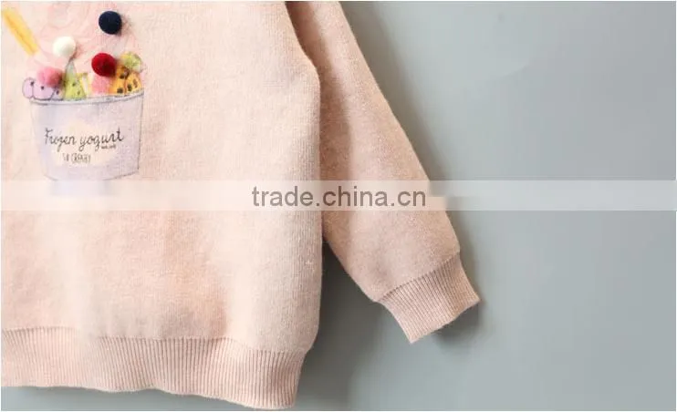 Latest Baby Girl Cartoon Pattern Pullover Sweater Design