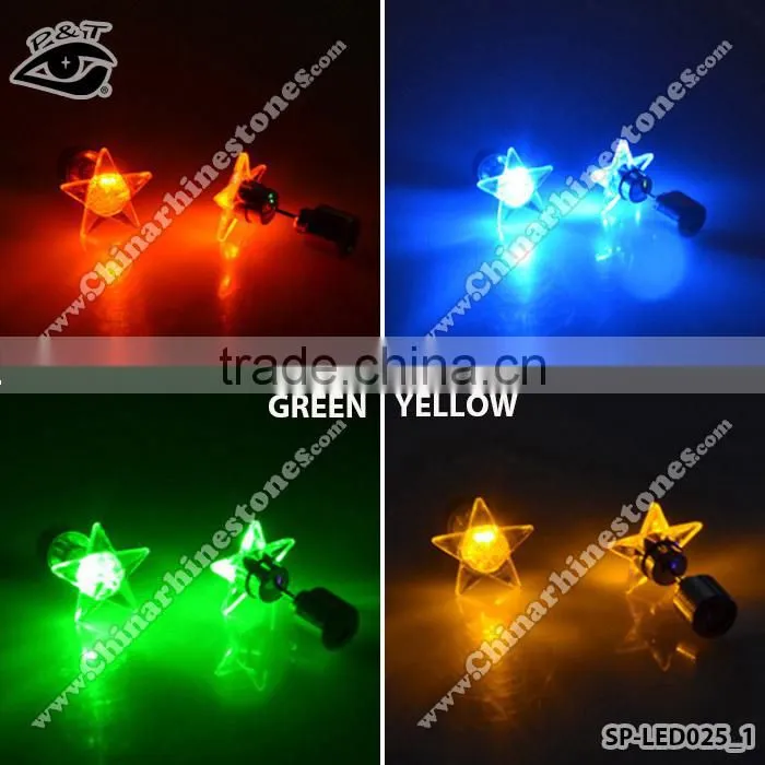 Fashion LED Earring Star Shapes Lights Up Earring Studs