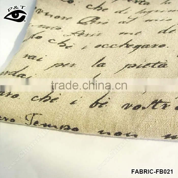 Casual Franch Letter Printed Zakka Fabric Linen&Cotton Fabric Household DIY Patchwork Textile