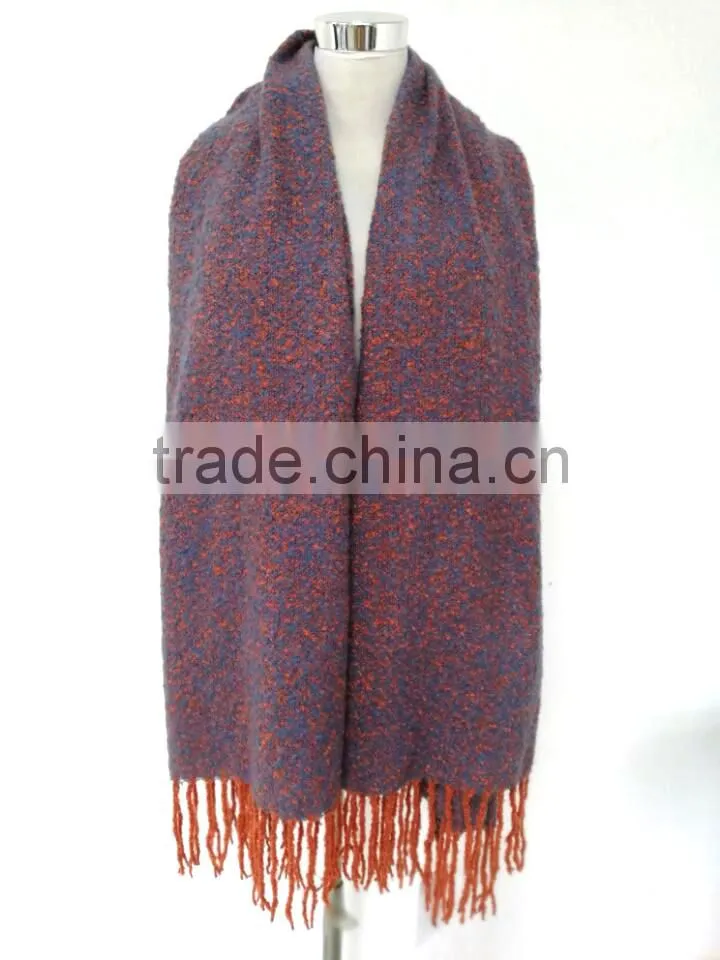 Fashion thick winter long cashmere custom blanket jersey scarf