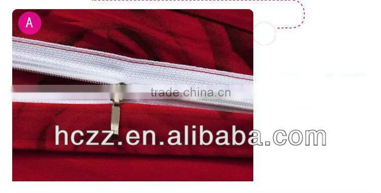 Red Flower Printing Bedding Set 4pcs
