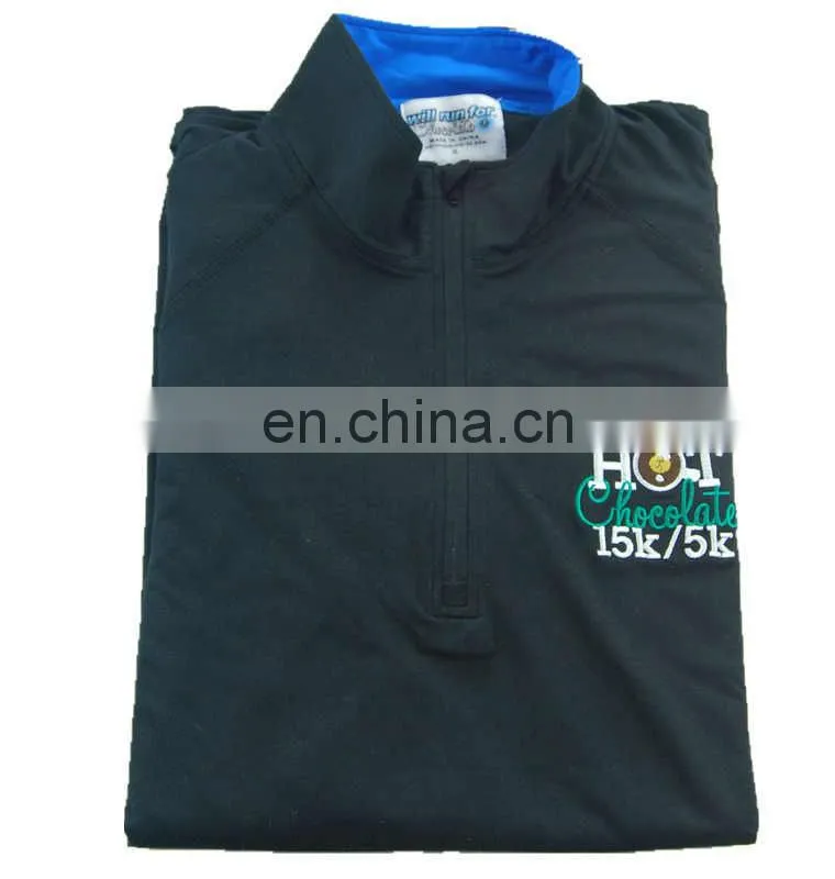 2015 Dry fit long sleeve t-shirt,1/4 ZIP LONG SLEEVE polo sport jacket quick dry long sleeve t-shirt,dry fit plain,black long