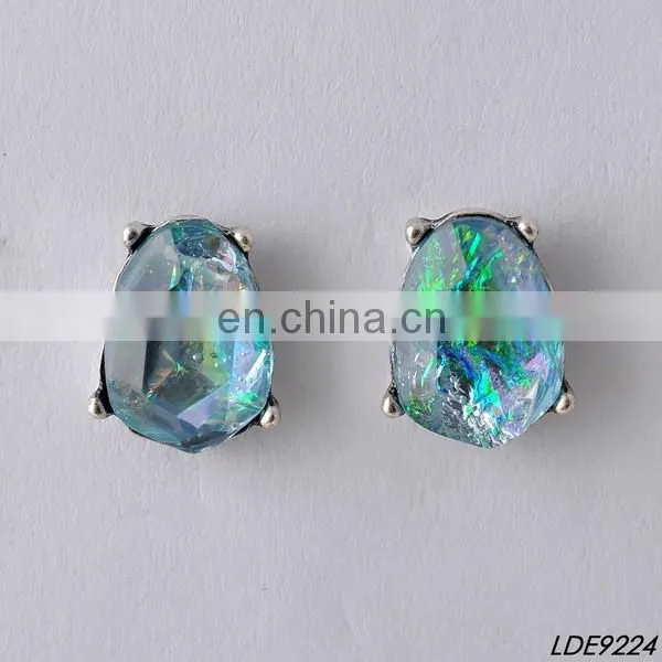 2016 fashion colourful solid pierced oval hook earring