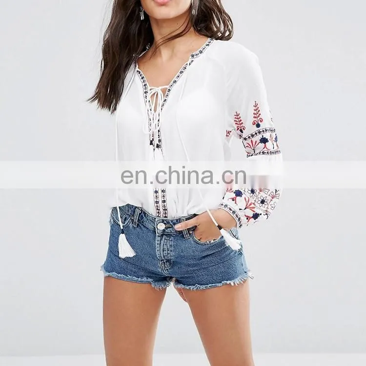 2016 Ladies wholesale clothing in USA tulip back shirt/top/blouse