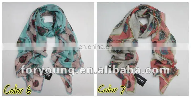 leaf print latest scarf designs