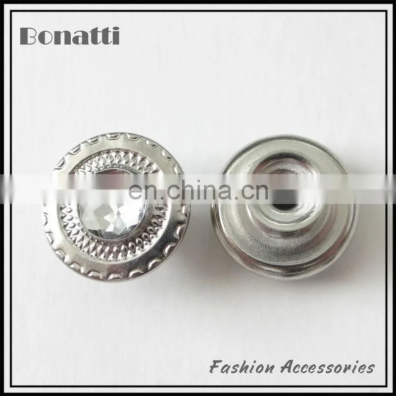 2014 new fashion rhinestone metal buttons for jeans