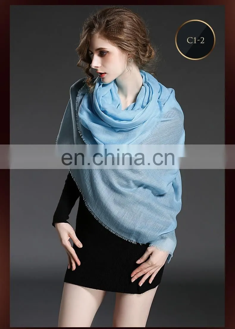 Pure color cashmere scarf shawl for women