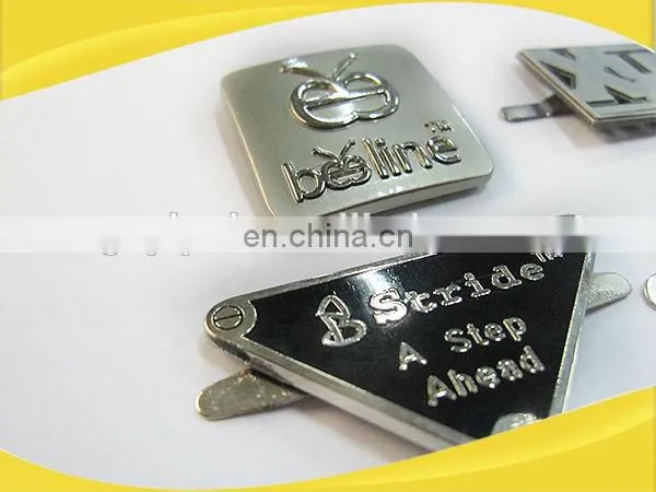 custom metal label for handbags,garment leather label,custom metal leather label