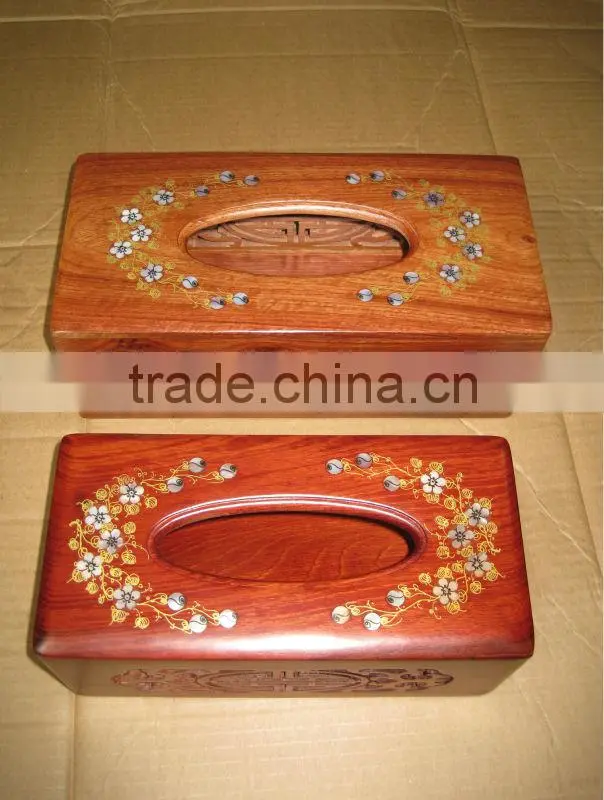 Wooden tissue box