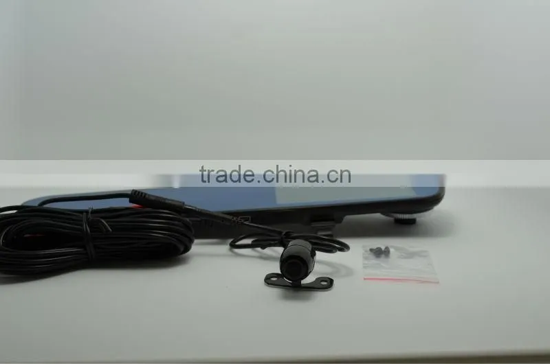 2014New arrival ! 140degree Angle View 4.3 inch LCD Dual lens car dvr H6 rearview mirror
