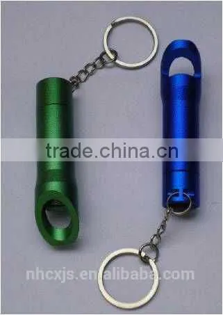 New super bright 3 led keychain flashlight with bottle opener