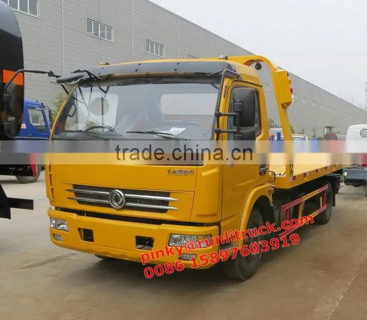 Cheaper Price DFAC 4Tons Road Wrecker Towing Truck With Crane Platform For Sales