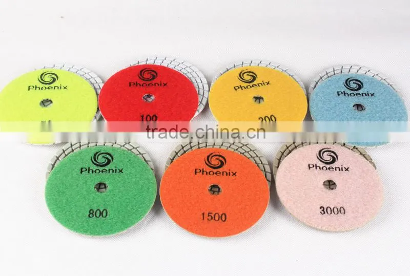 Wet and Dry Flexible Resin Diamond Floor Polishing Pads For Marble