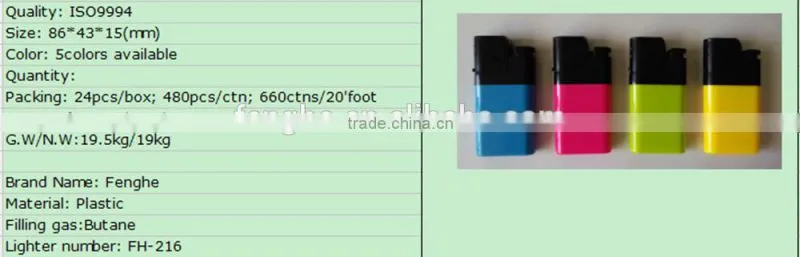 cheap mini king disposable cigarette fint lighter with ISO9994&CR FH-216