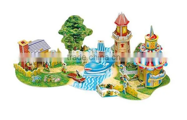 2015 educatinal children 3D paper jigsaw puzzle game