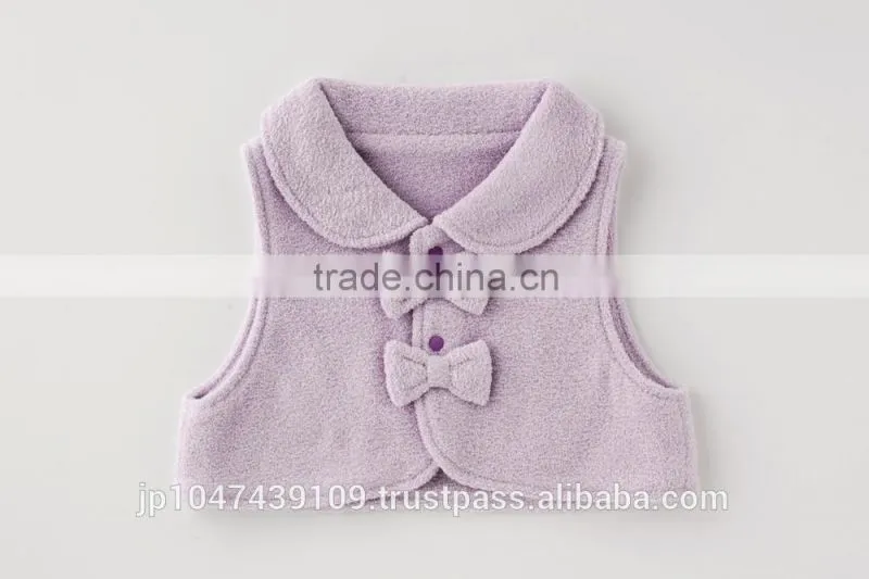 Japanese wholesale products high quality cute ribbon baby vests winter clothes kids wear toddler clothing children infant