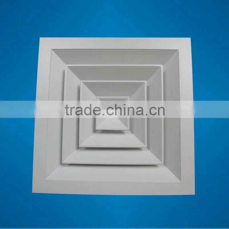 Aluminum 4-way air diffuser with damper