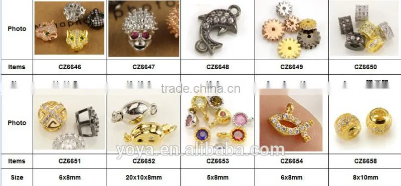 CZ6656 CZ micro pave Jewelry Making Supply, Gold leopard head Hook Clasps