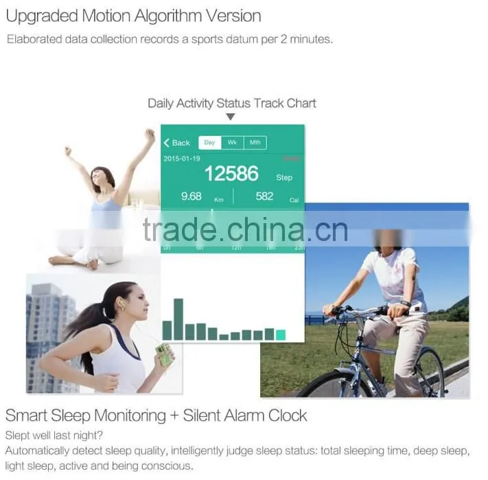 Sport Bluetooth 4.0 Smart Bracelet Pedometer 2016 Healthy Android Smart Pedometer Wristband