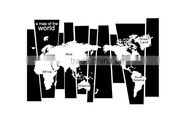 ALFOREVER Vinyl black wallmap decals,vinyl wallmap sticker