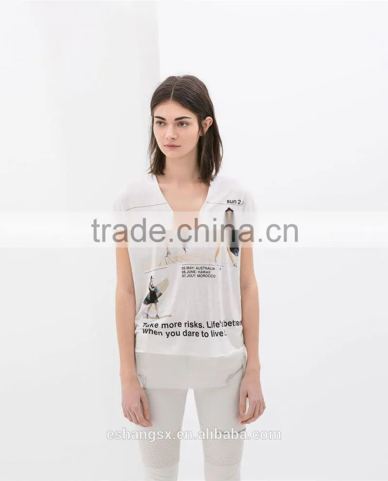 Ladies new design fashion nice t-shirts