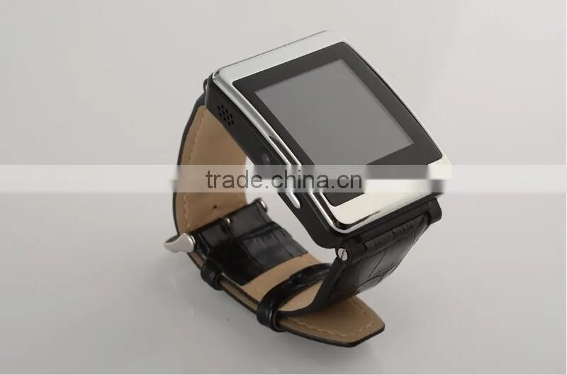2015 Fashion P1 Capacitive Touch Bluetooth Smart Watch Phone Card Watch With Leather Watchband
