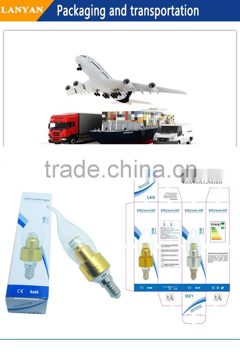 4w e12 candle lamp led with CE ROHS made in China, led candle bulb lamp 4w