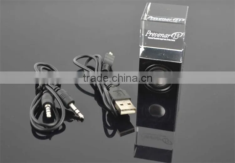 Wired Crystal Speaker with Laser Logo