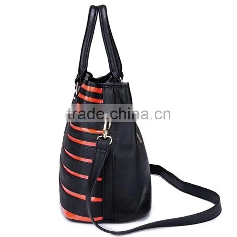 red and black striped tote bags bee pattem lady handbags