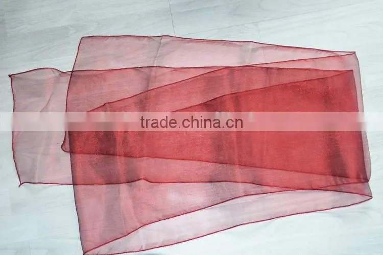 Cheap 13"*108" red snow organza table runner