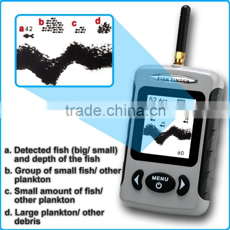 Wireless Sonar River Lake Sea Contour Thermometer C/F Fishfinder Fish Finder