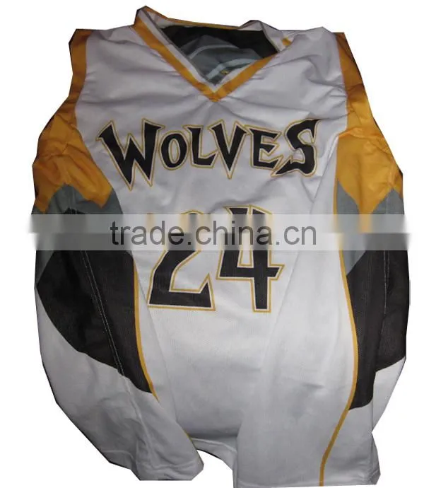 Custom made basketball uniform with own logo and rope