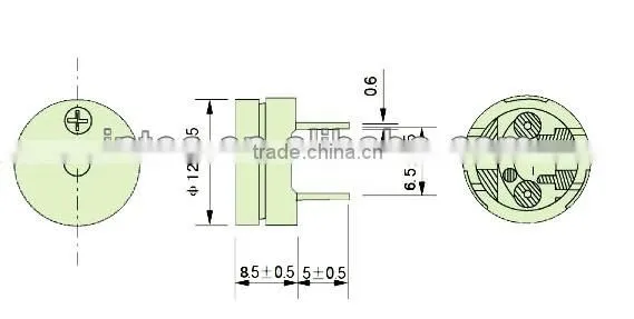 12*8.5 internal drived magnetic buzzer passive Tankinis 1.5V 2K P00077